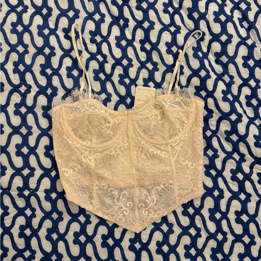 Free People Beige Corset Top XS